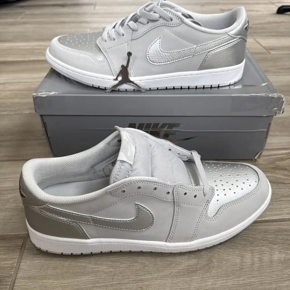 Size 14 Air Jordan 1 Low OG Metallic Silver Grey CZ0790-002 2024